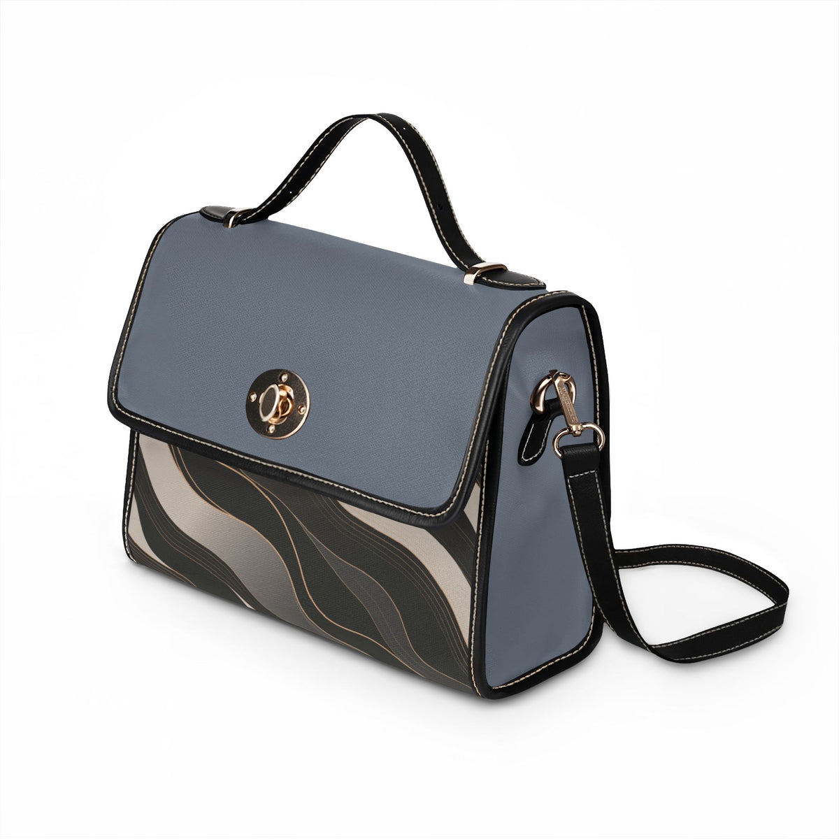 VibraMist™ Driftwood Handbag | Vegan Leather Handles & Adjustable Strap