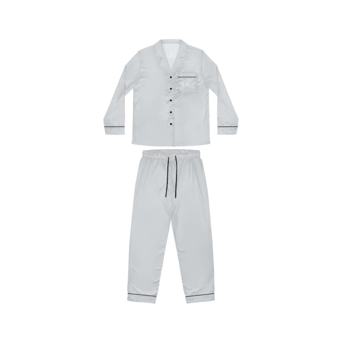 VibraMist™ Women's Satin Pajama Set | Notch Collar & Drawstring Waist