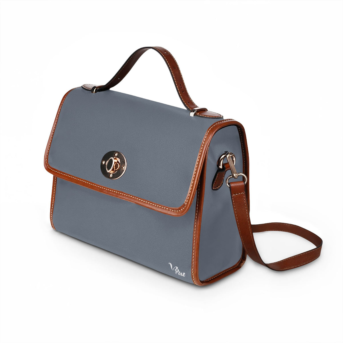 VibraMist™ Waterproof Canvas Tote Bag | Vegan Leather Handles & Adjustable Strap
