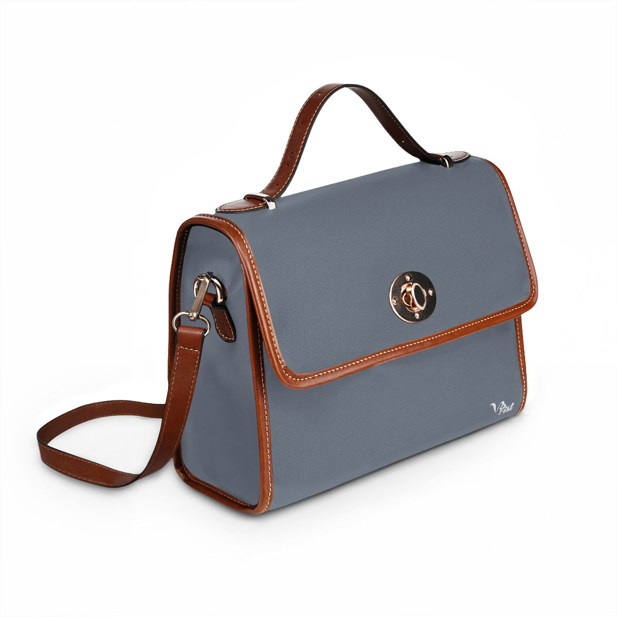 VibraMist™ Waterproof Canvas Tote Bag | Vegan Leather Handles & Adjustable Strap