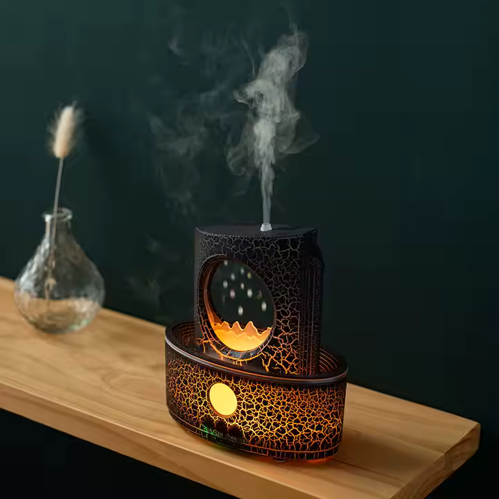 RainMist Waterfall Fragrance Oil Diffuser Black Cracked Main